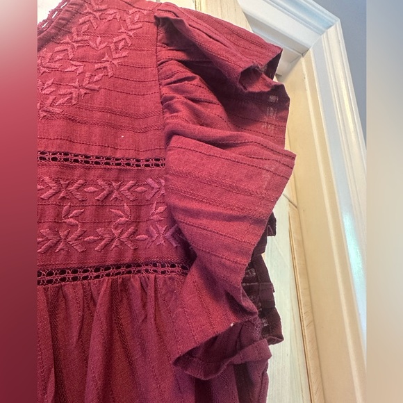 Universal Thread Red Pleated Maxi Dress Sleeveless Square Neck with pockets!!! - Picture 4 of 9